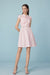 Cap Sleeves Pink Lace-trimmed Crepe Mini dress Daily Wear Dress - Dresses