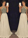 Champagne A-Line/Princess Sleeveless Halter Chiffon Beading Floor-Length Dresses - Prom Dresses