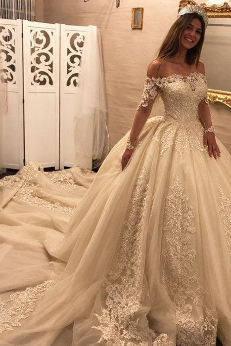 Champagne Ball Gown Wedding Dress