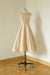 Champagne Bridelily Cap Sleeve Chiffon Mini A-line Wedding Dress - wedding dresses