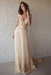 Champagne Cap Sleeve V Neck Beach Boho Appliques Wedding Dress - Wedding Dresses
