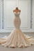 Champagne Charming Sleeveless Spaghetti Straps Mermaid Wedding Dress with Ruffles - wedding dress