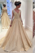 Champagne Elegant A-line V Neck Long Sleeves Wedding Dress - Wedding Dresses