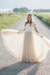 Champagne Elegant Short Sleeves Lace Tulle Wedding Dresses - wedding dresses