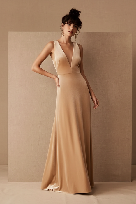 Velour Dress - Champagne