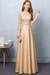 Champagne Evening Dress Satin Prom Dress Lace Applique Wedding Guest Dresses Sash A Line Maxi Mother's Dress wedding guest dress