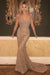  Exquisite Strapless Rose Sequin Sweetheart Mermaid Tulle Prom Dresses Champagne