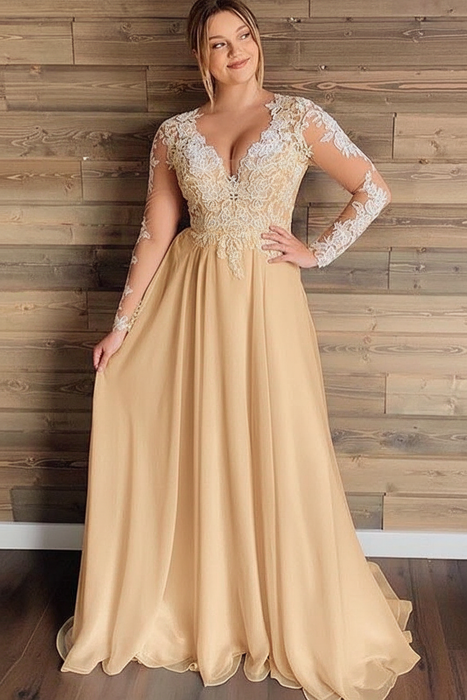 Gorgeous V-Neck High Neck Long Sleeve Bridal Gowns Lace