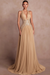 Champagne Halter Aline Evening Dress Glitter Chiffon Prom Dress with Sequins