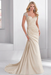 Champagne Simple Wedding Dress Lycra Spandex Sweetheart Neck Short Sleeves Beaded Mermaid Bridal Dresses