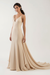 Champagne Simple Wedding Dress Spaghetti Straps Satin Fabric V-Neck Sleeveless Ruffles Mermaid Bridal Dresses