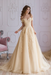 Off Shoulder Lace Prom Dress - Champagne