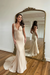 Champagne Prom Dress Mermaid V Neck Long Evening Dress with Beadings - Prom Dresses