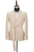 Stev Bespoke Champagne Shawl Lapel Double Breasted Wedding Suits