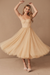 Champagne Short Bridal Dress A-Line Sweetheart Pearls