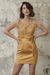 Champagne Short Wedding Dresses Illusion Neckline Jewel Neck Short Sleeves Sheath Natural Waist Lace Bows Cut-Outs Ruffles Bridal Dresses