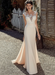 Simple Wedding Dress Champagne Chiffon Illusion Neckline Sleeveless Court Train Applique Sheath Bridal Gowns
