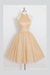 Champagne Sleeveless Homecoming Simple Halter Party Dresses Tea Length Graduation Dress