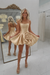 Champagne Strapless Satin Bubble Homecoming Dress Short with 3D Rose Flower