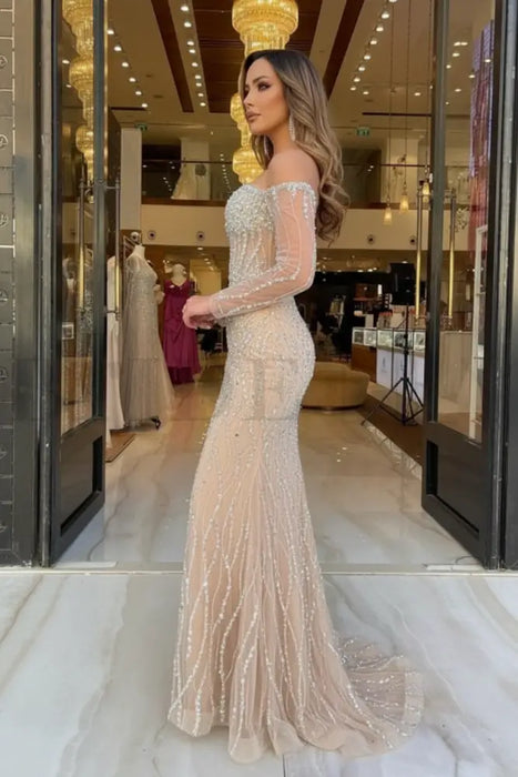 Sweetheart Prom Dress with Long Sleeves On Sale-Bridelily