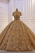 Champagne Sweetheart Off-the-Shoulder Backless Wedding Dress with Lace Ruffles and Tulle Appliques