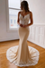 Champagne Sweetheart Spaghetti Straps Appliques Lace Mermaid Wedding Dresses with Train