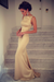 Champagne Trumpet/Mermaid High Neck Sleeveless Spandex Floor-Length Dresses - Prom Dresses
