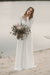 A-Line V Neck Open Back Lace Wedding Dresses Ivory - wedding dresses