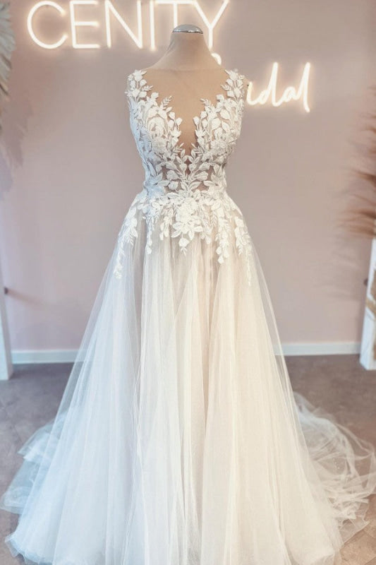 Cinnamon Rose Tulle A-Line Appliques Wedding Guest Dress main image 1