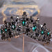 Charming Jewelry Princess Rhinestone Tiaras | Bridelily - Dark Green - tiaras