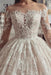 Charming Long Sleeves Lace Tulle Ball Gown Wedding Dress - wedding dress