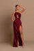 Charming Mauve Ball Gown One Shoulder Spaghetti Straps Skeleton with Slit