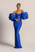 Charming Purple Strapless Mermaid Long Prom Dress With Appliques Puff Sleeves
