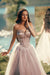 Charming Silver Off-the-Shoulder Sleeveless Long Evening Dress with Appliqued Tulle