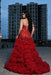 Charming Sleeveless Beadings Red Prom Dress Sequined with High Slit - Prom Dresses