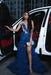 Royal Blue Charming Sleeveless Beadings Red Prom Dress Sequined with High Slit - Prom Dresses