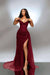 Strapless Sleeveless Long Mermaid Split Prom Dress With Pleated