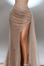 Strapless Sleeveless Long Mermaid Split Prom Dress With Pleated