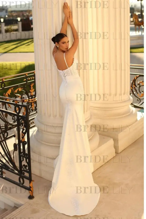 Charming Spaghetti Straps Mermaid Floor Length Wedding Dress - wedding dress