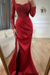 Charming Scoop Neck Beaded Lace Ruched Satin Side Split Prom Dress