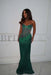 Charming Sweetheart Lace Mermaid Prom Dress Sleeveless - Dark Green
