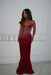 Charming Sweetheart Lace Mermaid Prom Dress Sleeveless - Burgundy