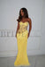 Charming Sweetheart Lace Mermaid Prom Dress Sleeveless - Yellow