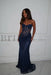 Charming Sweetheart Lace Mermaid Prom Dress Sleeveless - Navy Blue