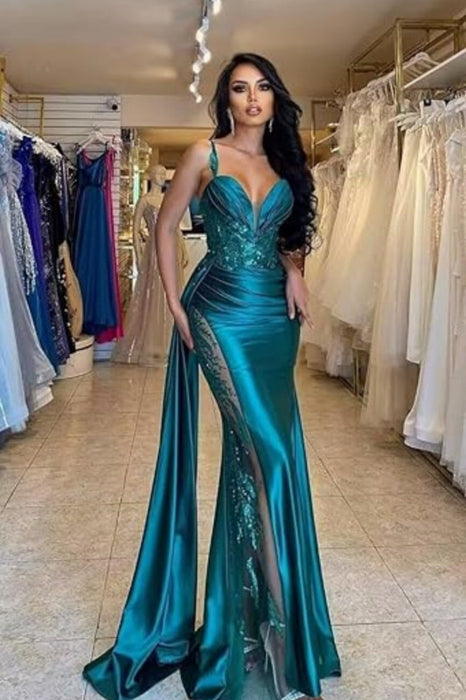 Charming Sweetheart Mermaid Prom Dress Long With Lace Appliques - Prom Dresses