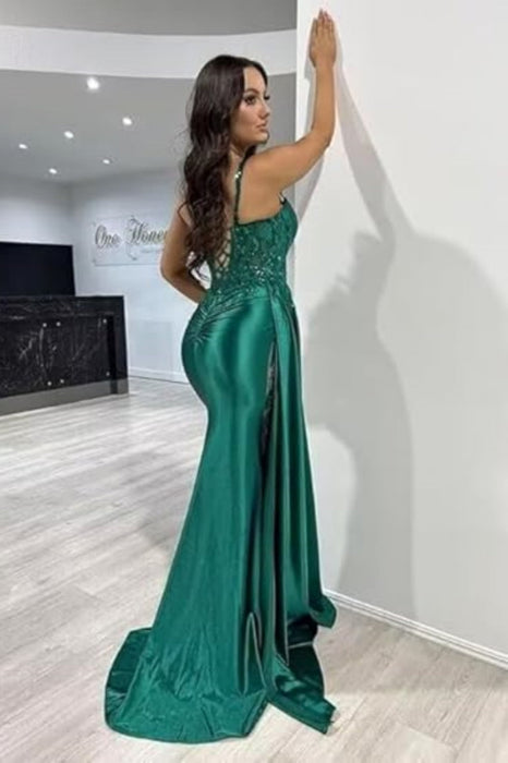 Charming Sweetheart Mermaid Prom Dress Long With Lace Appliques - Prom Dresses