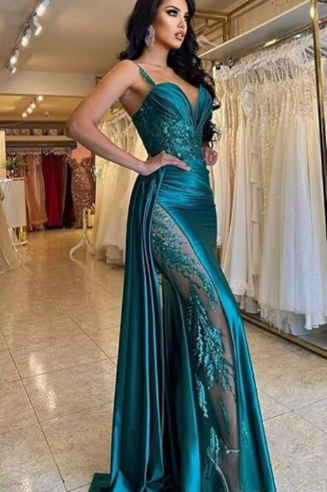Charming Sweetheart Mermaid Prom Dress Long With Lace Appliques - Prom Dresses