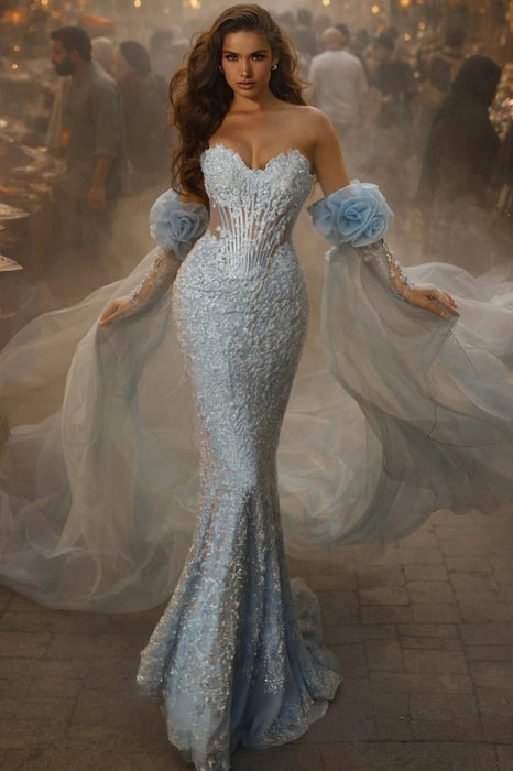 Charming Sweetheart Sequined Prom Dress Long with Lace - Prom Dress