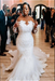 Charming V-Neck Appliques Lace Mermaid Chapel Wedding Dress