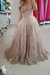 Cheap V Neck Straps Floral Prom Sleeveless Long Formal Dresses - Prom Dresses